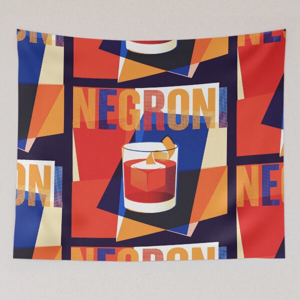 Item preview, Retro Negroni Cocktail Art Print Mid-Century Modern Bar Decor designed and sold by Cozy-Old-Pub.