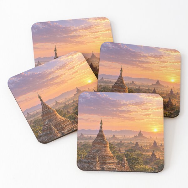 Item preview, Bagan Myanmar – Ancient Temples at Golden Sunset designed and sold by Alvren.