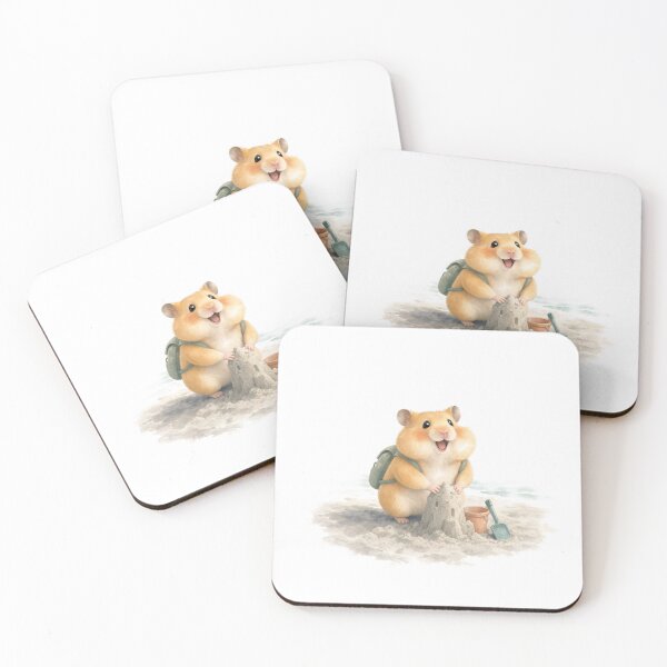 Item preview, Pip the Hamster Building a Sandcastle Watercolor designed and sold by DoodleMenagerie.