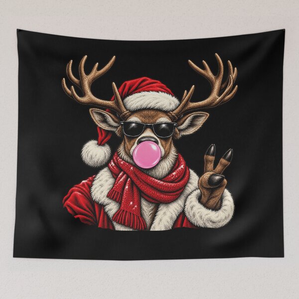 Item preview, Cool Christmas Reindeer Bubble Gum Sunglasses Santa Hat designed and sold by will freed18.