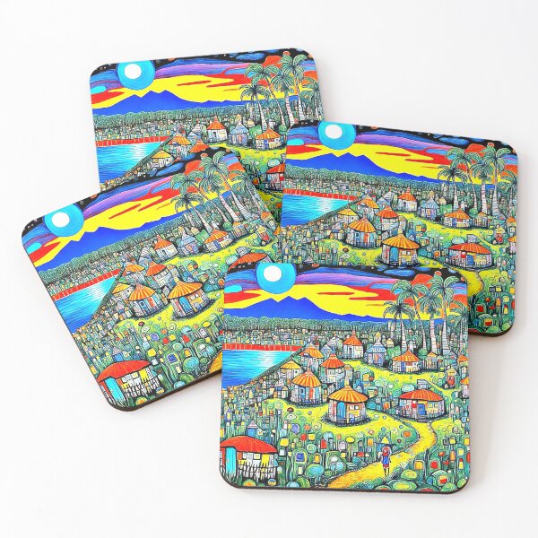 Item preview, Tropical village evening designed and sold by George Hutton Hunter.