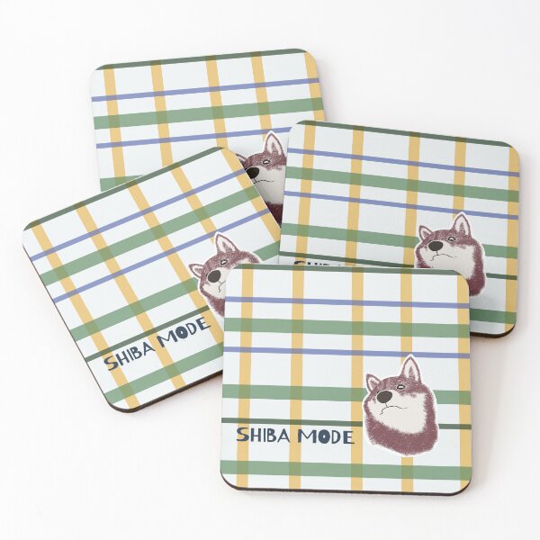 Item preview, Light Geen plaid with Purple Shiba Inu designed and sold by ShibaCruise-On.