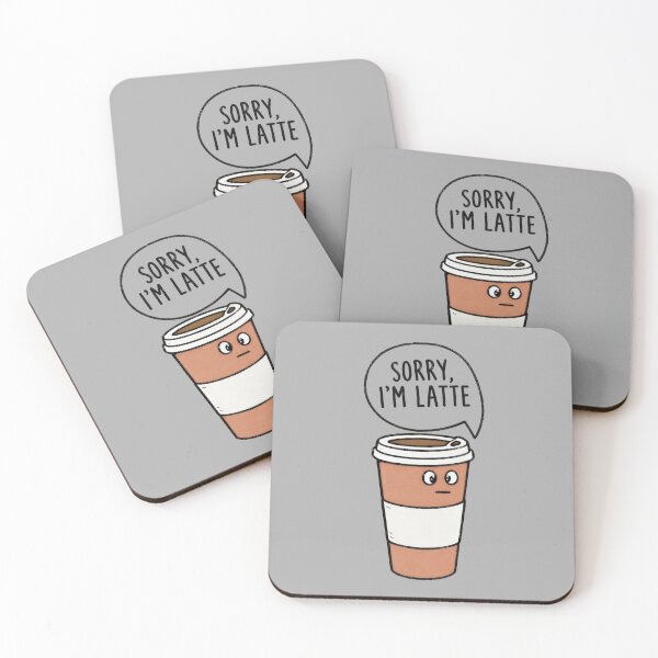 Item preview, "SORRY, I'M LATTE" coffee cup designed and sold by nostalgiawatchr.