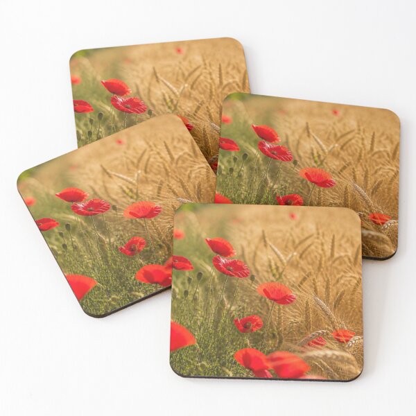Item preview, Red Poppies in Golden Wheat Field – English Summer Countryside Photography designed and sold by ThatSurreyLife.
