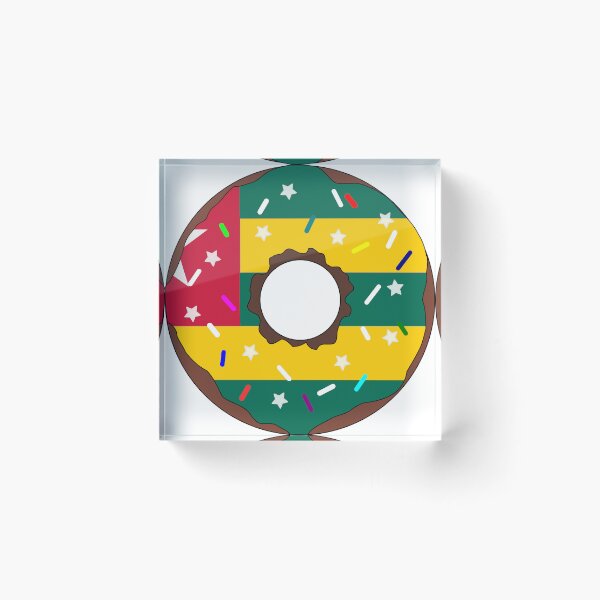 Item preview, Togo Flag Donut – Colorful Sprinkles Country Pride designed and sold by TheIconSmith.