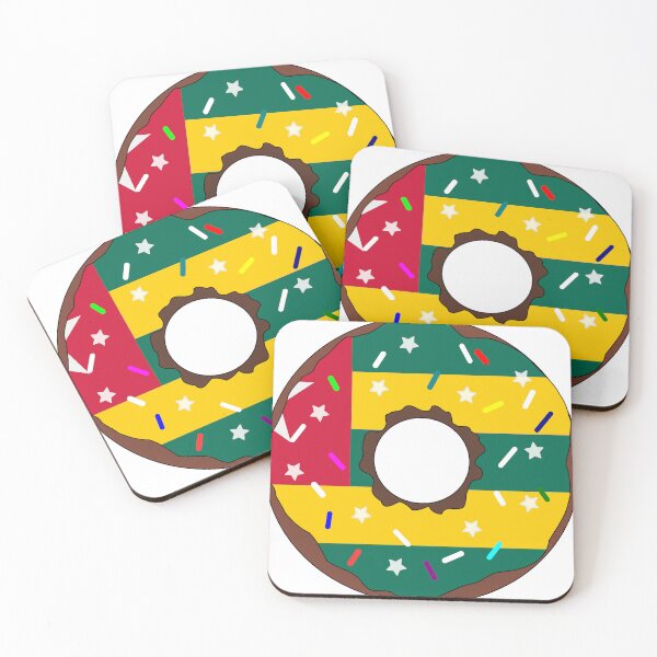 Item preview, Togo Flag Donut – Colorful Sprinkles Country Pride designed and sold by TheIconSmith.