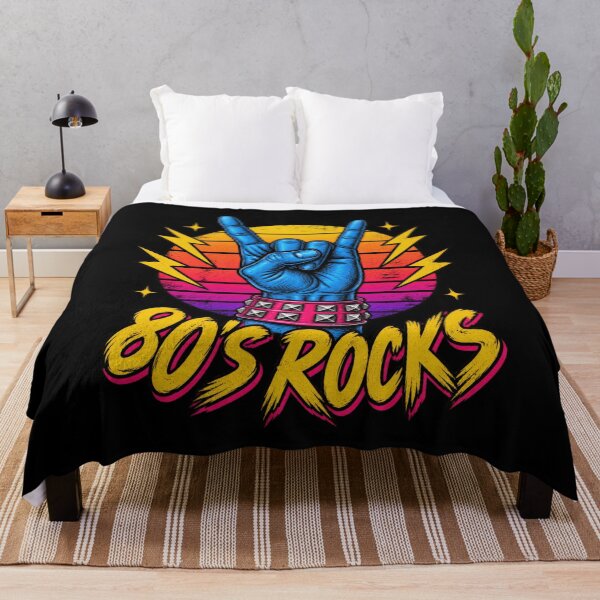 Item preview, Retro Eighties Rock On Hand Sunset Classic Quotes Humor designed and sold by Aqouiatiqe.