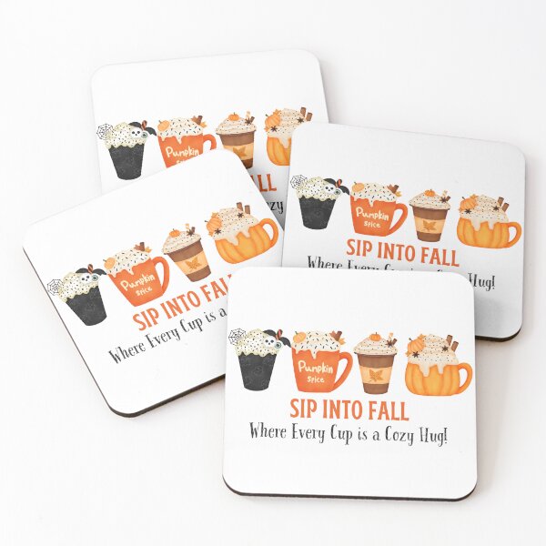 Item preview, Sip Into Fall Cozy Autumn Drinks Quote designed and sold by stylishdzign.