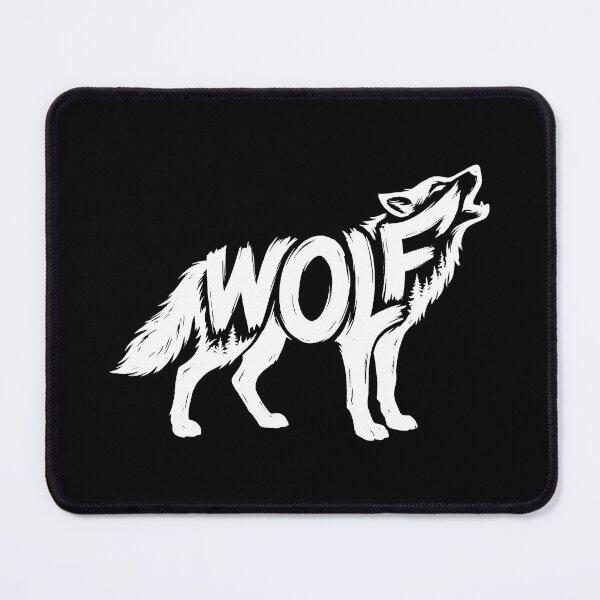 Item preview, Howling Wolf Silhouette with Forest – Wild Wolf Typography designed and sold by GlimTig.