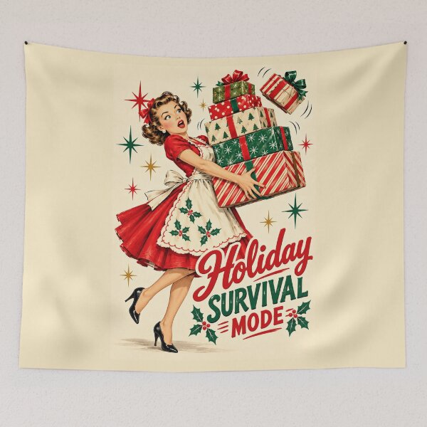 Item preview, Holiday Survival Mode – Funny Retro Christmas Designa designed and sold by MetaModel Editions.
