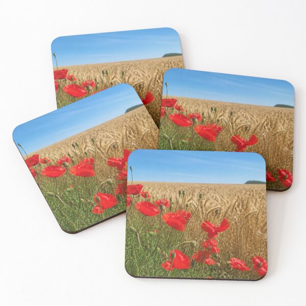 Item preview, Red Poppies and Golden Wheat Field – English Summer Countryside Photography designed and sold by ThatSurreyLife.