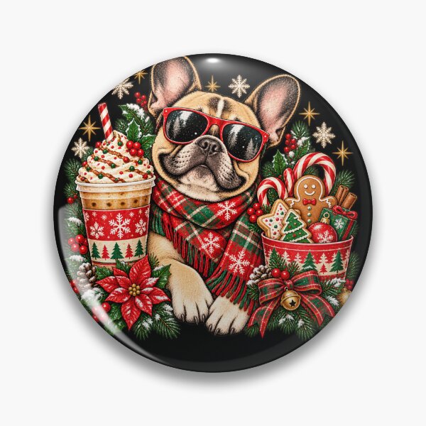 Item preview, Cool French Bulldog Christmas Coffee Cookies and Candy Canes designed and sold by will freed18.
