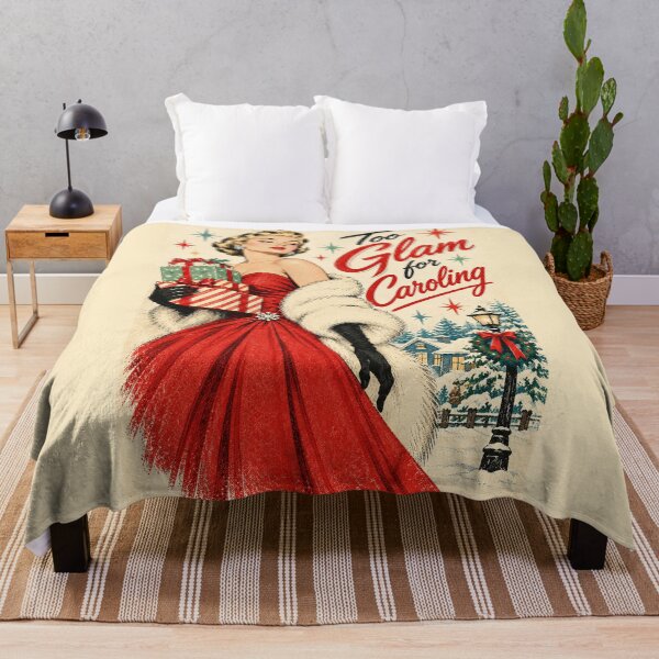 Item preview, Too Glam for Caroling – Retro Christmas Glamour Humor designed and sold by MetaModel Editions.
