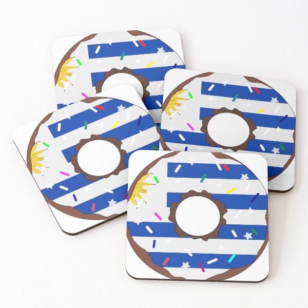 Item preview, Uruguay Flag Donut – Colorful Sprinkles Country Pride designed and sold by TheIconSmith.
