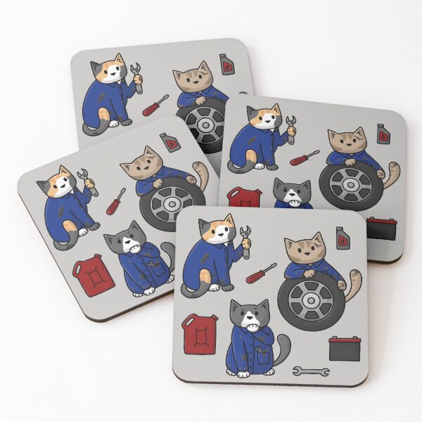 Item preview, Mechanic Cats designed and sold by doodlecats.