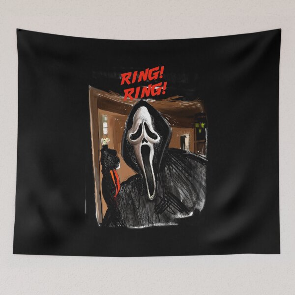 Item preview, Ring! Ring! Scream Spooky Horror Illustration by Nelson Santos designed and sold by Caricaturas.