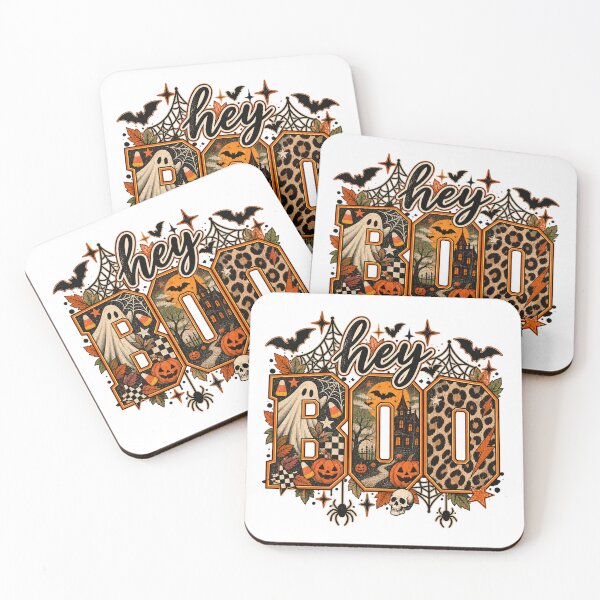 Item preview, Halloween Patchwork Lettering with Ghost and Pumpkins designed and sold by Chaya Reid.