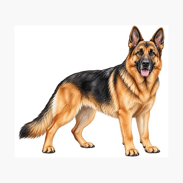 Item preview, German Shepherd Watercolour Artwork designed and sold by popsloganmerch.