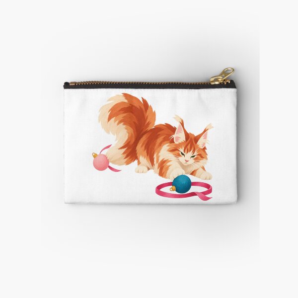 Item preview, Maine Coon Playing Christmas Bauble Curling designed and sold by LuxChu.