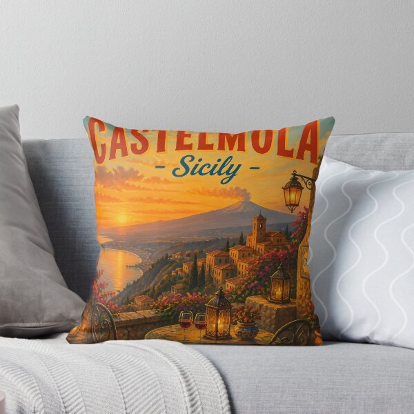 Item preview, Castelmola Sicily – Painterly Vintage Italian Travel Poster designed and sold by LSVart.