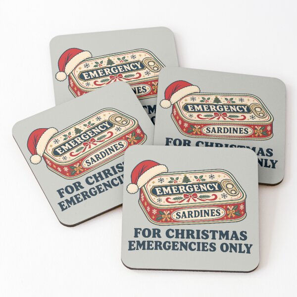 Item preview, Christmas Emergency Sardines – Funny Vintage Tinned Fish designed and sold by Skryp-art.