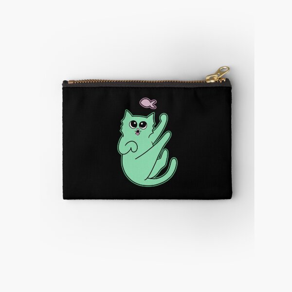 Item preview, Green Radioactive Cat Playing with Pink Fish Toy Halloween designed and sold by Sollomio.