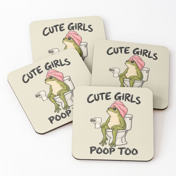 Item preview, Cute Girls Poop Too – Funny Frog designed and sold by AwesomeBeyondLimits.