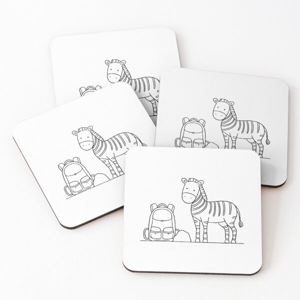 Item preview, A zebra near a backpack leaning against a rock designed and sold by rasagamastore.