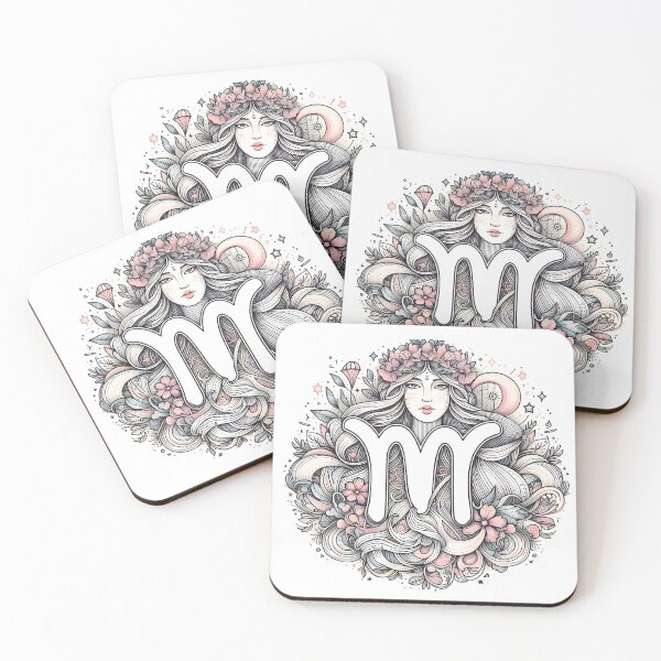 Item preview, Virgo Zodiac Boho Floral Maiden Art designed and sold by Zodiac Celestial Art.