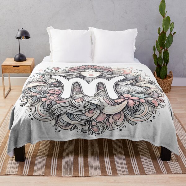 Item preview, Virgo Zodiac Boho Floral Maiden Art designed and sold by Zodiac Celestial Art.