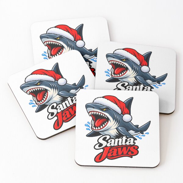 Item preview, Santa Jaws Shark in Christmas Hat designed and sold by ROARSOME DESiGNS.