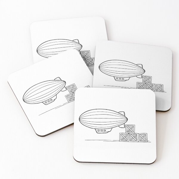 Item preview, A zeppelin near a group of crates stacked on the ground designed and sold by rasagamastore.