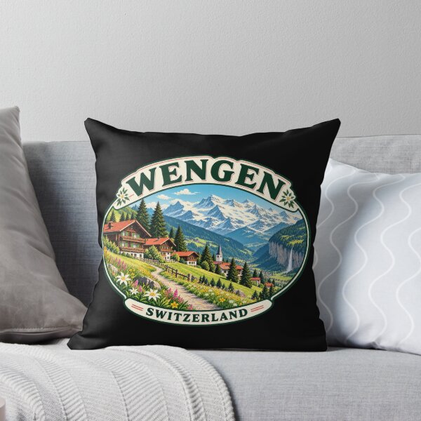 Item preview, Wengen Alpine Meadow – Swiss Mountain Paradise Beneath the Jungfrau designed and sold by CosmicAnomaly.