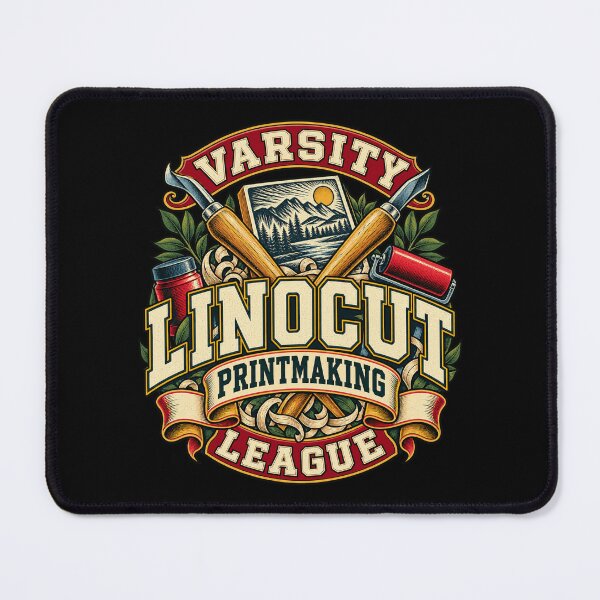 Item preview, Classic Funny Bold Athletic Lettering Linocut Printmaking designed and sold by adiencarteras.