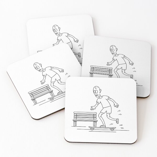 Item preview, Zombie rides a skateboard near a bench designed and sold by rasagamastore.