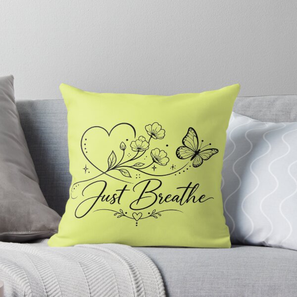 Item preview, Just Breathe – Elegant Floral Butterfly Coloring Design with Inspirational Quote designed and sold by IrhaArts.