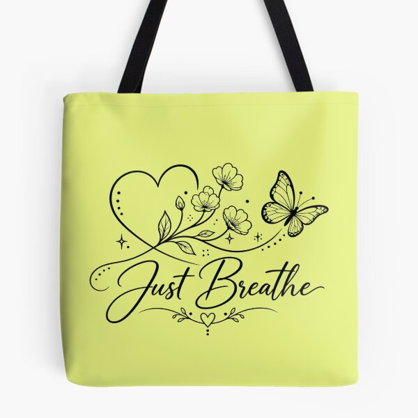 Item preview, Just Breathe – Elegant Floral Butterfly Coloring Design with Inspirational Quote designed and sold by IrhaArts.