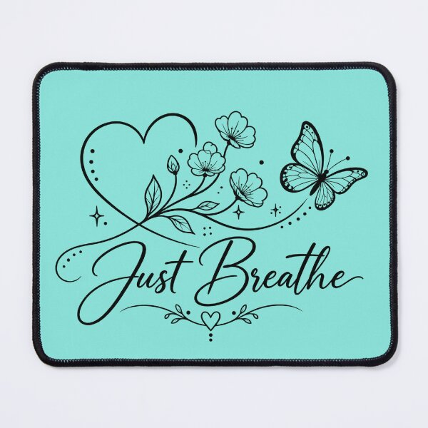 Item preview, Just Breathe – Elegant Floral Butterfly Coloring Design with Inspirational Quote designed and sold by IrhaArts.