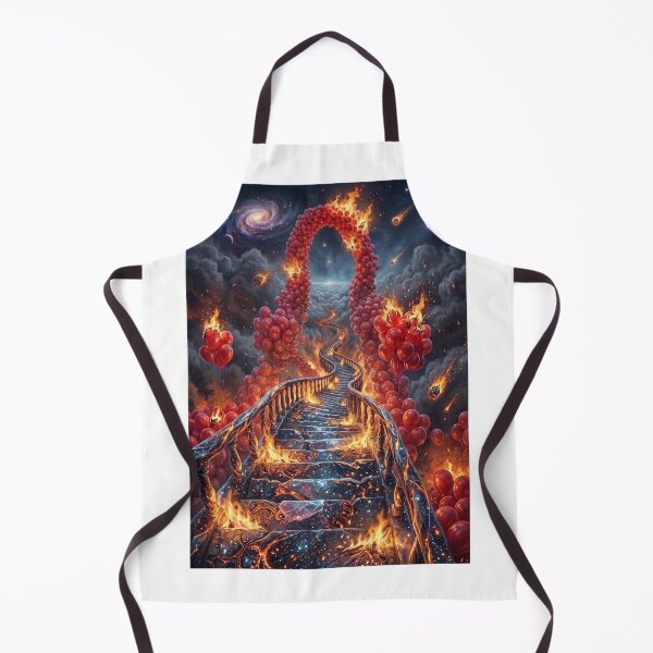 Item preview, Flaming Cosmic Stairway Red Balloons Pop Surrealism designed and sold by Rain-Road.