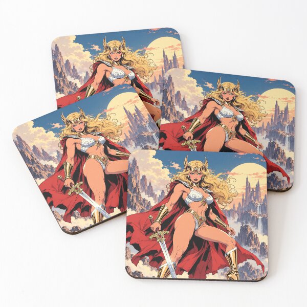 Item preview, Golden Valkyrie Warrior Fantasy Comic Art designed and sold by Curio Meridian.