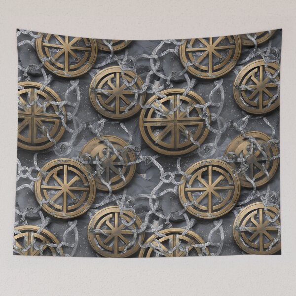 Item preview, Egyptian Hieroglyph Gold Scarab Symbol Seamless Pattern DESIGN 060 designed and sold by The Design Asset Station.