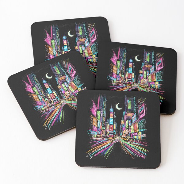 Item preview, Neon City Night Street Art Urban Skyline designed and sold by dudelinart.