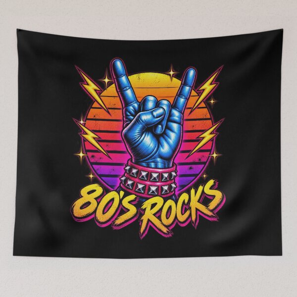 Item preview, Classic Artisan Eighties Rock On Hand Sunset Quotes Humor designed and sold by adiencarteras.