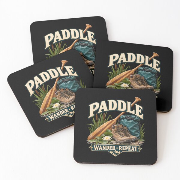 Item preview, Paddle Wander Repeat Outdoor Adventure Badge designed and sold by TeeAbility.