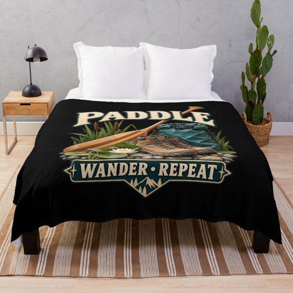 Item preview, Paddle Wander Repeat Outdoor Adventure Badge designed and sold by TeeAbility.