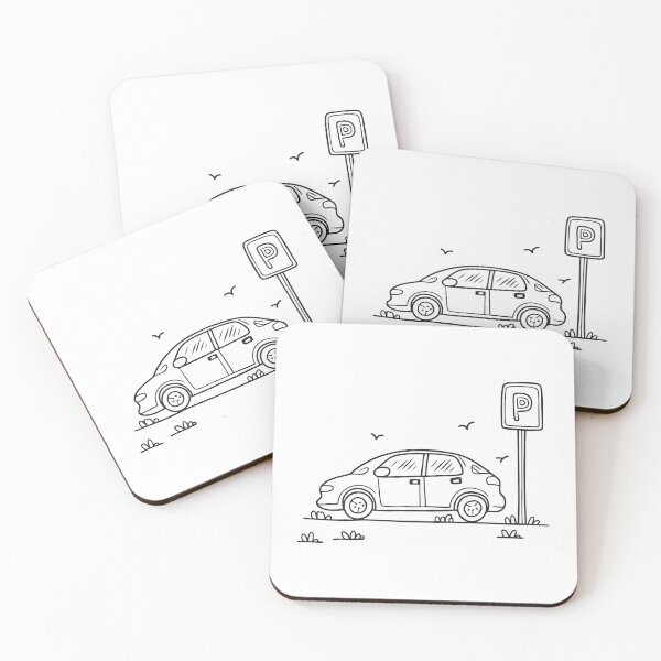 Item preview, A car pauses in the designated parking area designed and sold by rasagamastore.