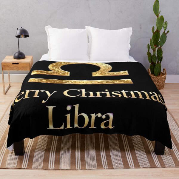 Item preview, Merry Christmas Libra Golden Zodiac Symbol designed and sold by Zodiac Celestial Art.