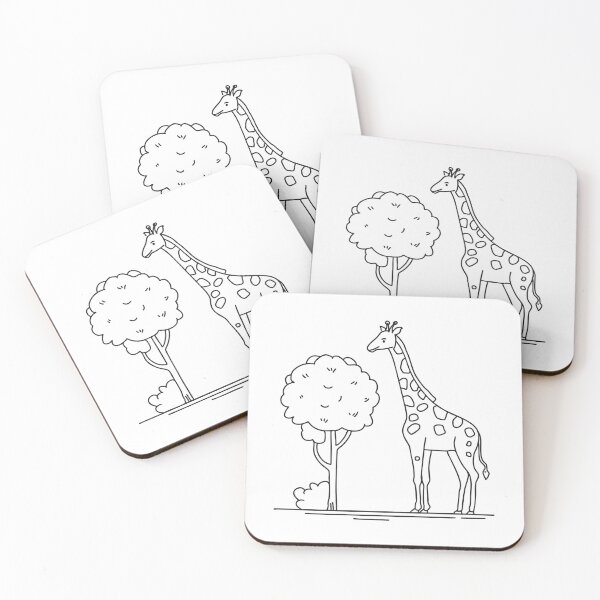 Item preview, A giraffe stands by a tree within the zoo designed and sold by rasagamastore.