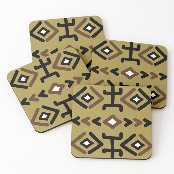 Item preview, Bogolan Mud Cloth Pattern Olive Black designed and sold by Wolagno.