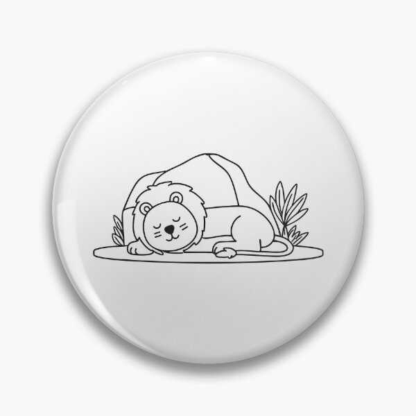 Item preview, A lion rests near a rock inside the zoo designed and sold by rasagamastore.